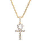 Hip Hop Cross Pendant Necklace For Women Jewelry Female Statement Men Iced Out Tennis Chain Gold Color Jewellery Gift
