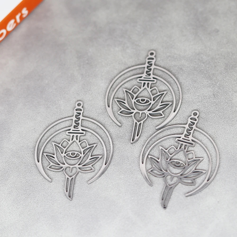 3pcs Eye of Horus Charms DIY Craft Tassels Earrings Necklace Jewelry Making Devil Eye Amulet Stainless Steel Pendant