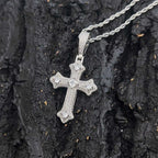Cross Pendant Necklace Stainless Steel Full Pave