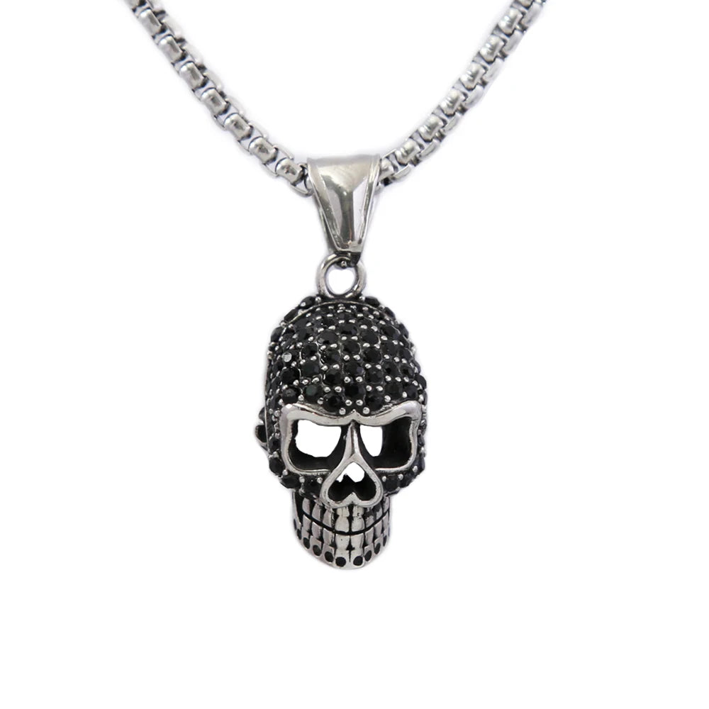 Gothic Skull Pendant Necklace — Stainless Steel
