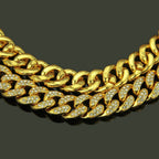 HNSP Miami Cuban Link Iced Out Chain Necklace For Men - Heavy Duty Curb Bling Hip Hop Chains Jewelry 13MM Wide