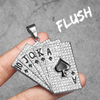 Royal Flush Poker Card Pendant Necklace — Stainless Steel