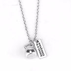 Weight Plate Dumbbell Pendant — Stainless Steel