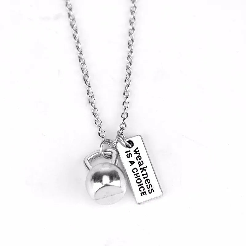 Weight Plate Dumbbell Pendant — Stainless Steel
