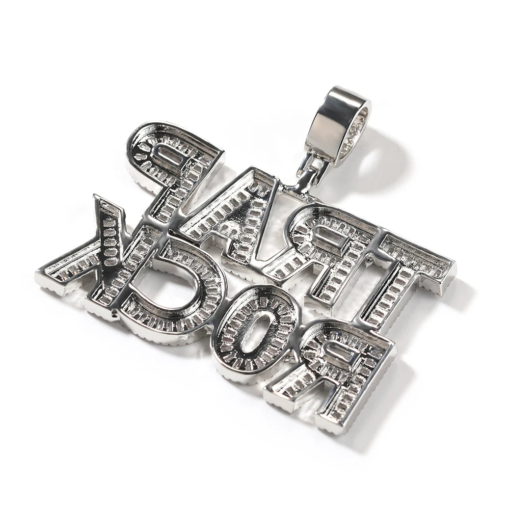 UWIN Customized Baguettecz Name Necklaces for Women Men Iced Out Cubic Zirconia Letters Fashion Personalized Jewelry for Gift