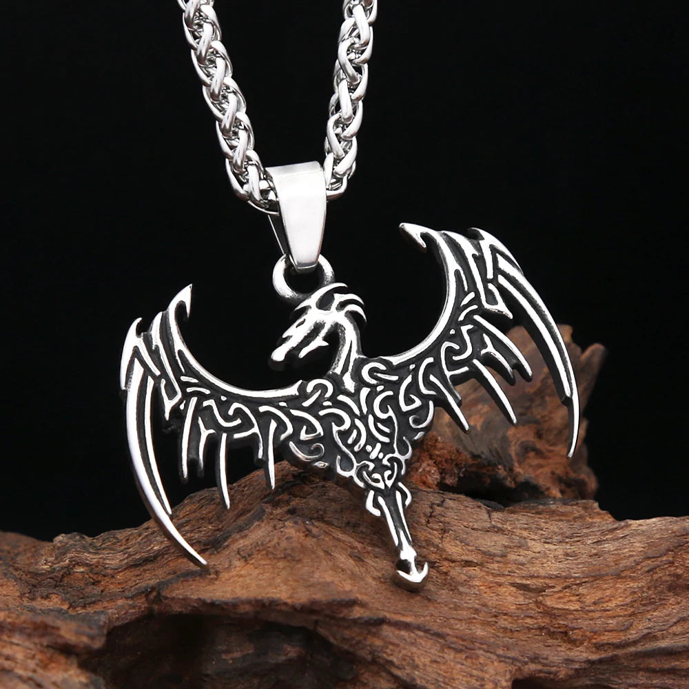 Viking Dragon Pendant — 316L Stainless Steel