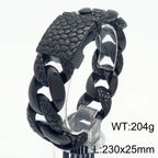 Snake Scale Cuban Link Bracelet 25mm — Heavy, Stainless Steel