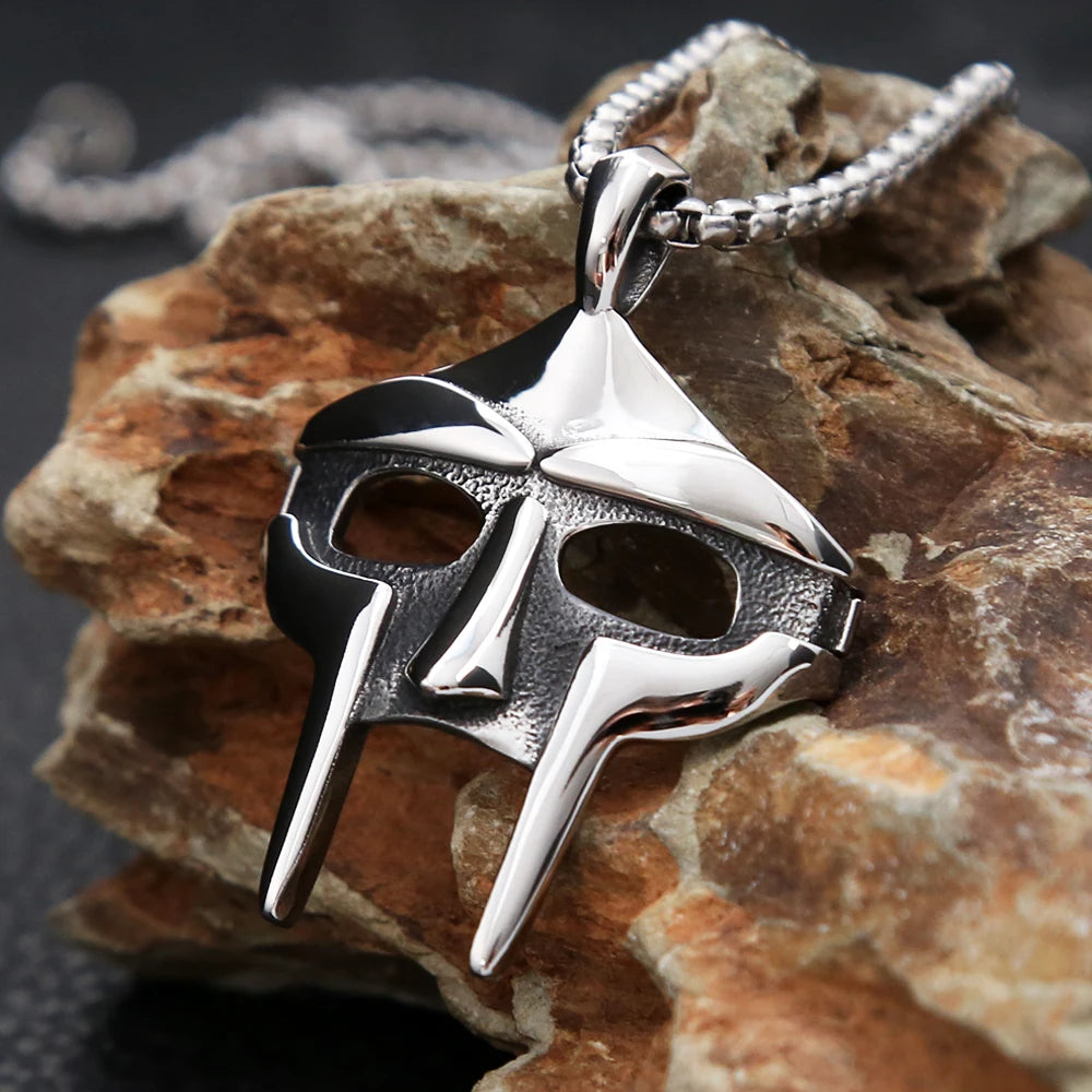 Vintage 316L Stainless Steel Mf Doom Mask Pendant Necklace Men's Punk Egyptian Pharaoh Necklaces Fashion Jewelry Gifts