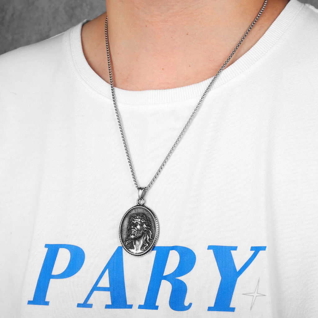 Jesus Avatar Pendant Necklace Stainless Steel