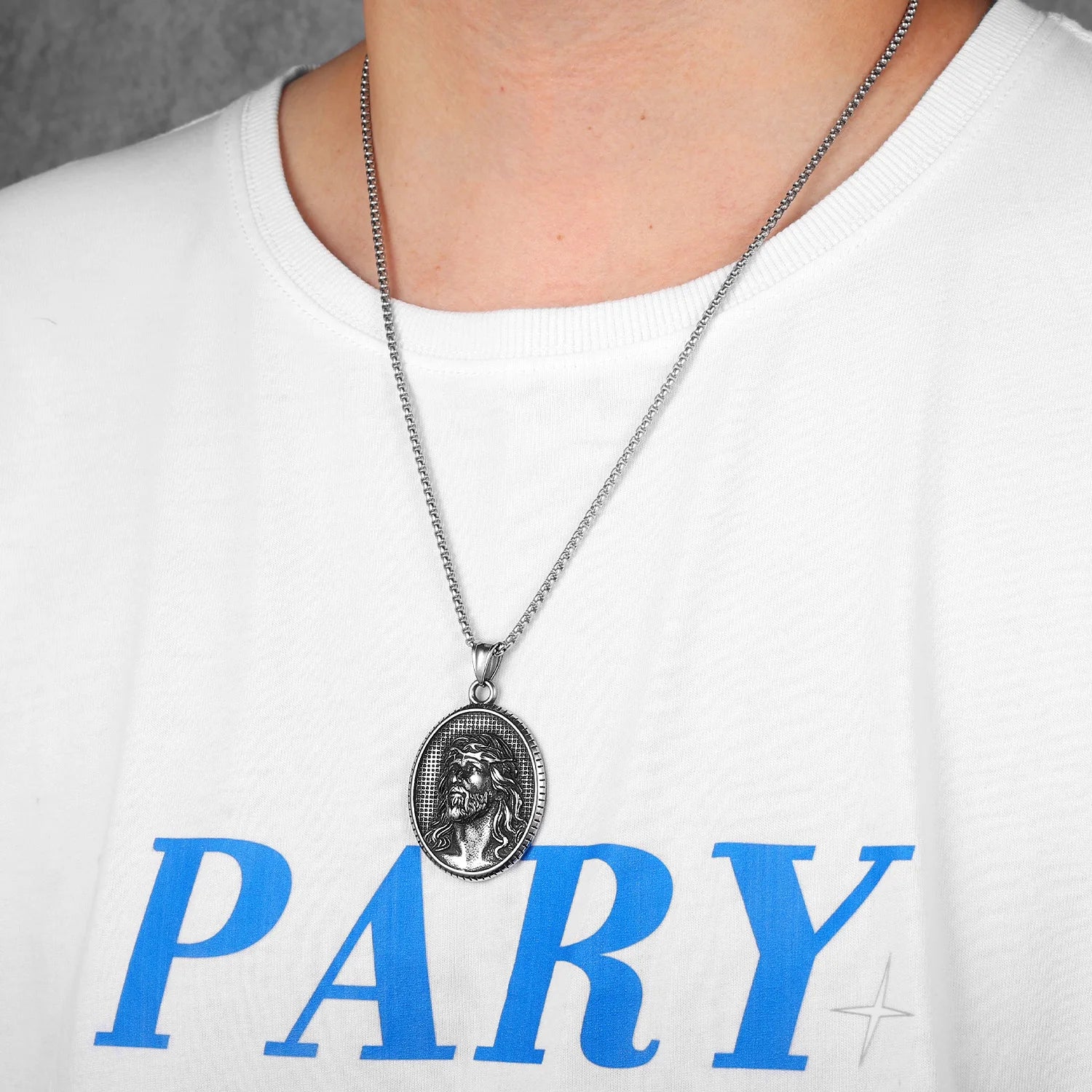 Jesus Avatar Pendant Necklace Stainless Steel
