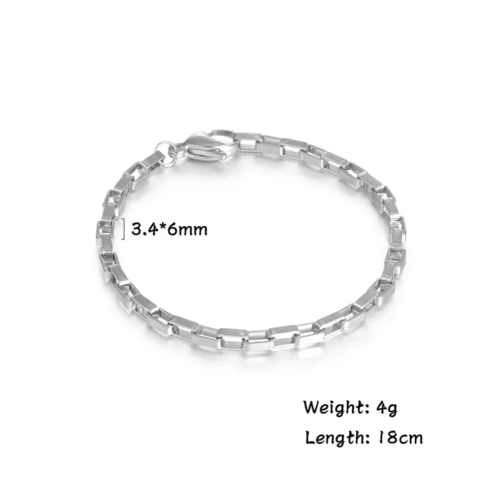 Paperclip Cable Chain Bracelet — Stainless Steel