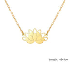 Unalome Lotus Flower Pendant Necklace — Stainless Steel Chain