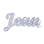 Iced Out Letter Name Pin Brooch Rose Gold