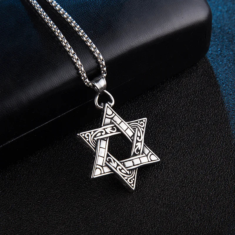 Stainless Steel Hexagram Star Pendant Necklace