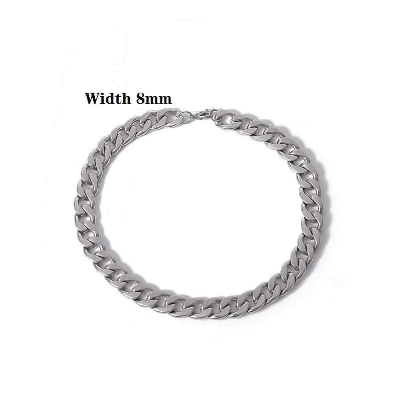 2022 New Trendy 316L Stainless Steel Base Chain Bracelet for Men Women Link Cuban Byzantine Coffee Beans Pig Nose Jewelry Gift