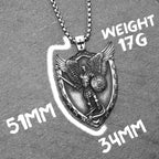 Archangel Michael Shield Pendant — Stainless Steel