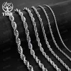 2/3/4MM 16-24 Inches 925 sterling silver Rope Chain Necklace For Men Women Fashion Punk Wedding Party Gifts Jewelry