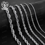 Silver-Tone Rope Chain Necklace — 4mm