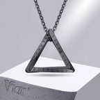 Vnox Norse Viking Pendant Necklaces, Men Twisted Stainless Steel Mobius Triangle Charm, Vegvisir Nordic Valknut
