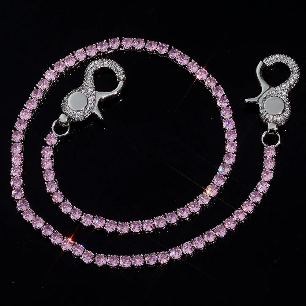 Tennis Chain Necklace Stainless Steel 5MM Colorful