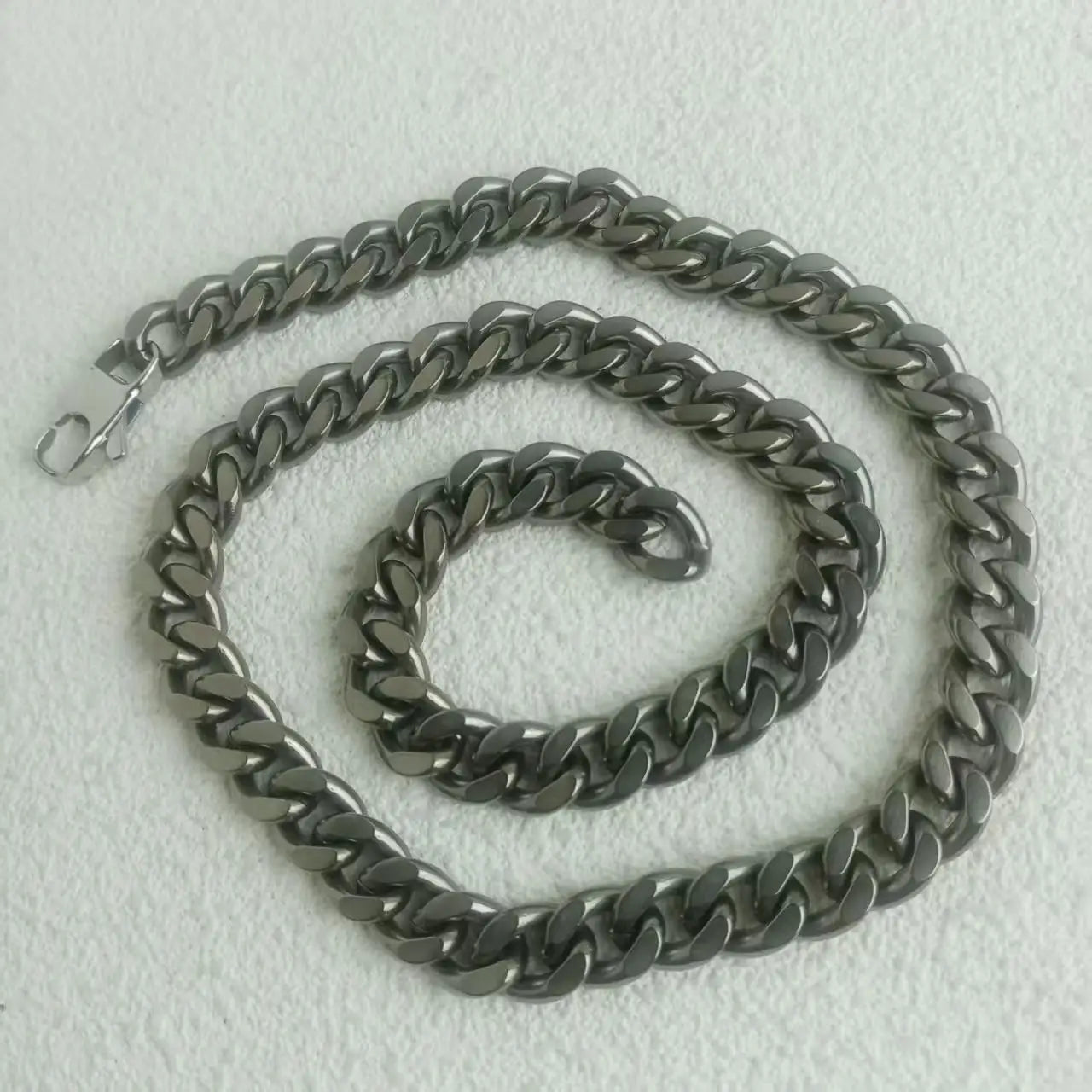Men's 10.5mm Pure Titanium Washed Cuban Necklace - Hip Hop Trendy Design, Pop Style Must-Have, Anti-Tarnish &