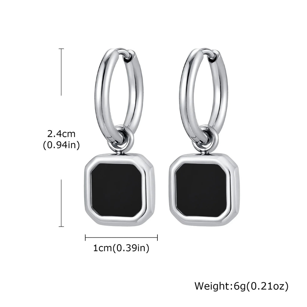 Natural Stone Huggie Hoop Earrings — SS