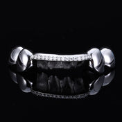 Silver-Tone Grillz Iced Out CZ 1-Row