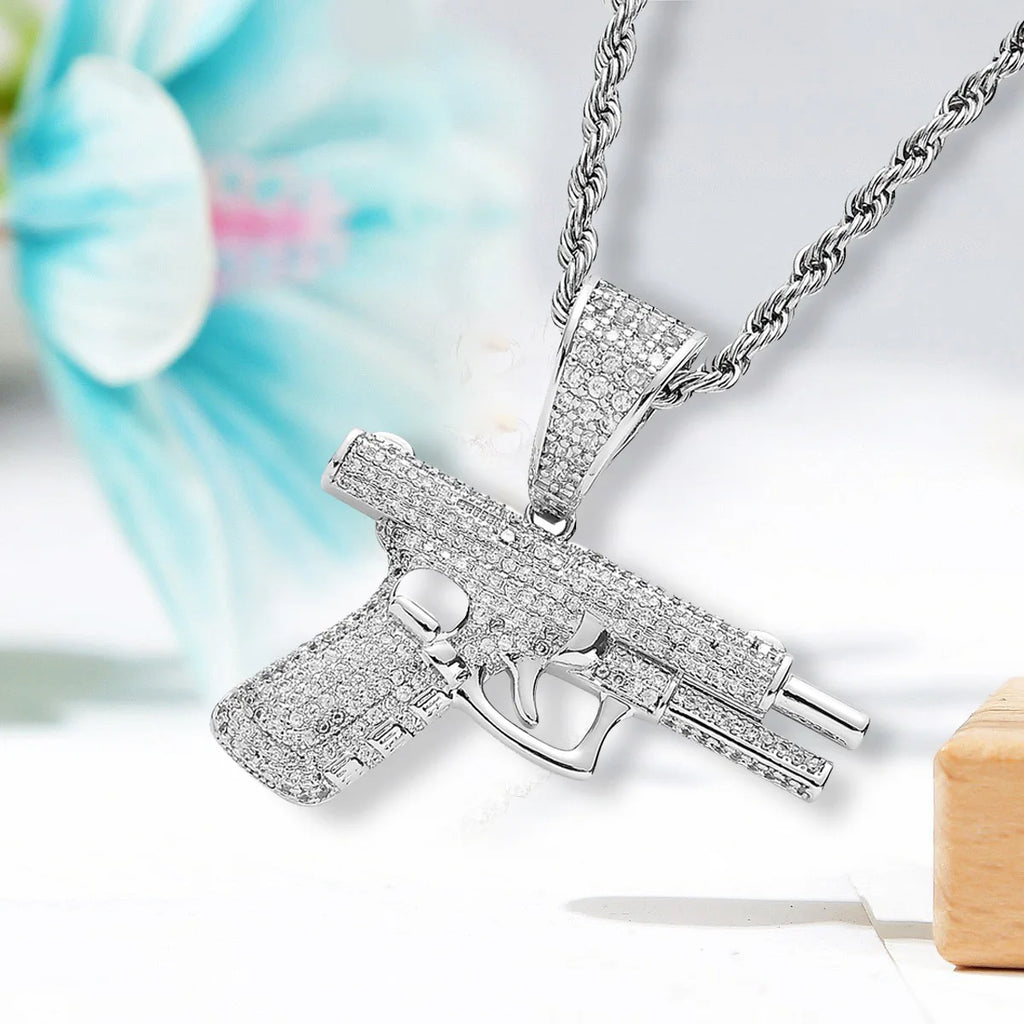 Pistol Steel Pendant Retro