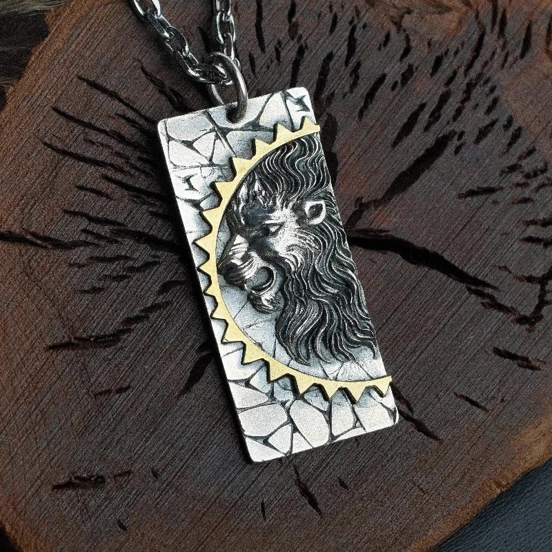 Original Van Gogh sunflower sunflower men's necklace high sense pendant nautical compass retro fashion trend pendant