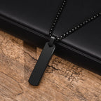Vertical Bar Box Chain Pendant — Stainless