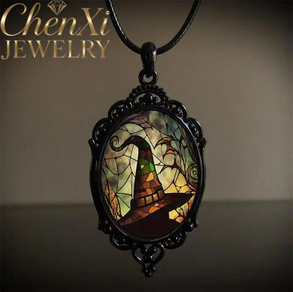 Gothic Crow Cross Pendant Necklace