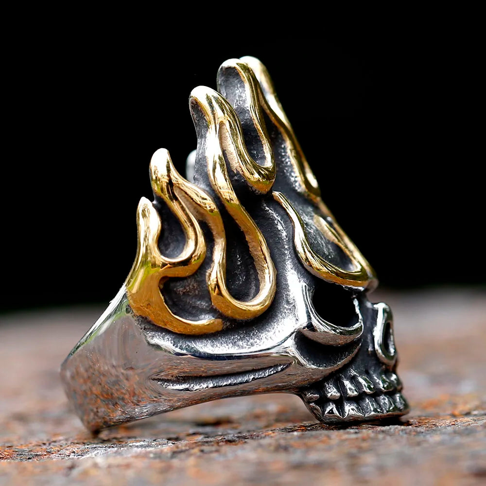 2023 new Vintage 316L stainless steel Gothic Steel Skull Rings Man Punk Rock Men Ring  Party Jewelry Accessories free shipping