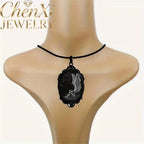 High-End Angel Wings Elliptical Lace Glass Pendant Luxury Quality Fashion Jewelry Exquisite Elegant Charms Popular