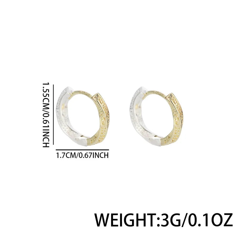 Vintage Embossed Scroll Click Hoop Earrings 316L Stainless Steel Snap Closure Waterproof Gothic Punk men Jewelry