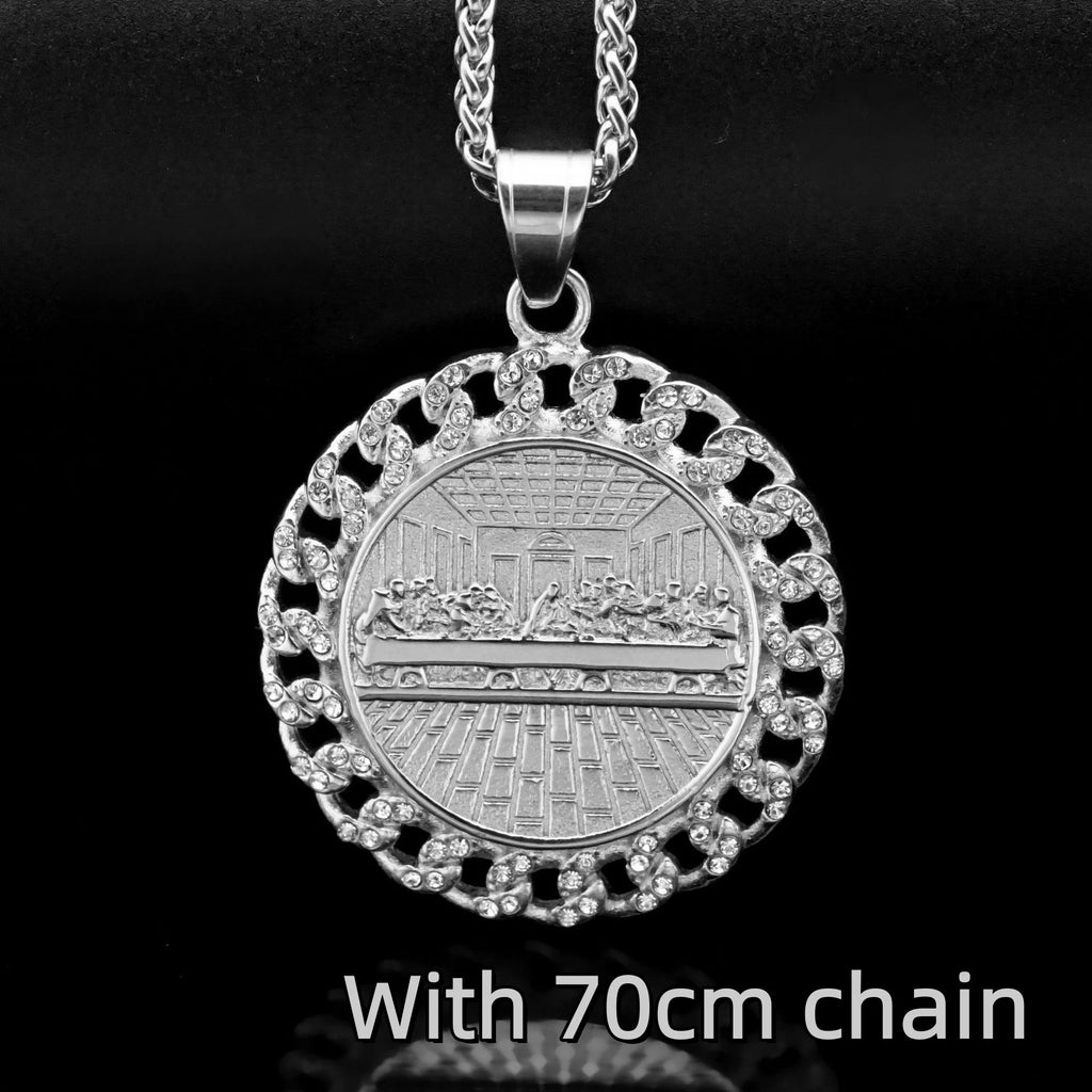 Iced Out Last Supper Pendant — Stainless Steel