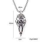 Nordic Crow Skull Pendant Necklace, Retro Animal Jewelry for Men, Lucky Amulet Gift, Viking Style