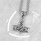 Norse Vikings Thor's Hammer Mjolnir Rune Amulet Necklace Stainless Steel Chain Vegvisir Anchor Pendant Male Jewelry
