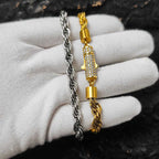 Rope Bracelet Iced Out Stainless Steel 6MM
