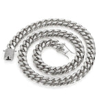 Iced Out Cuban Chain Necklace Stainless Steel Miami