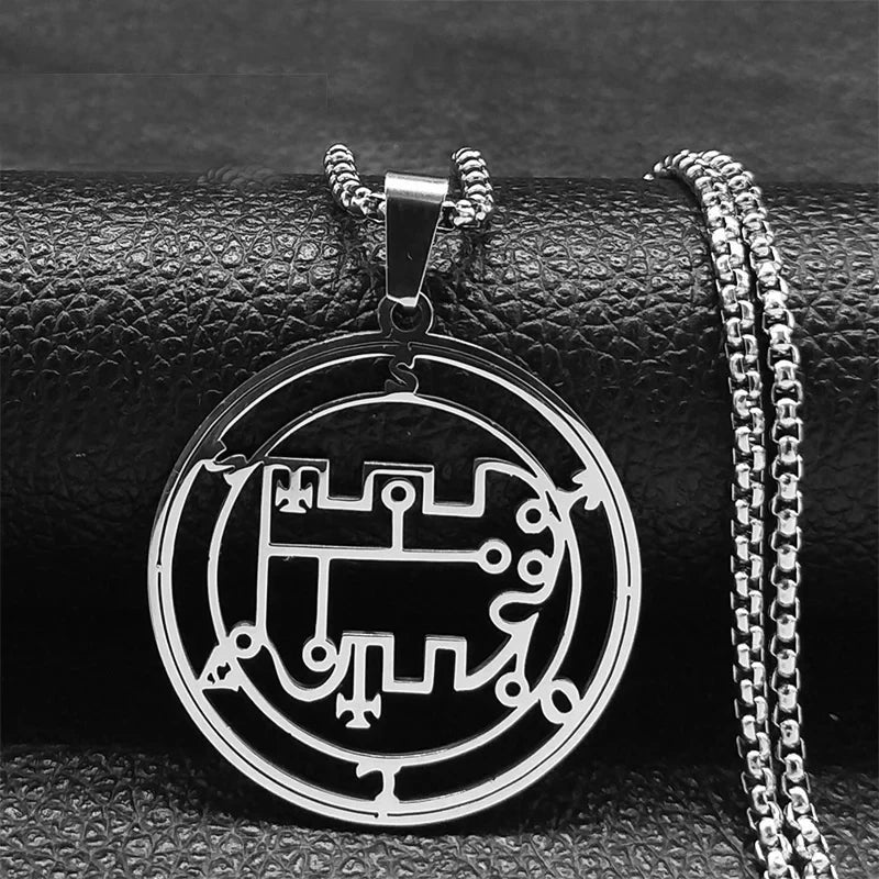 Baphomet Silver Pendant Necklace — Stainless Steel