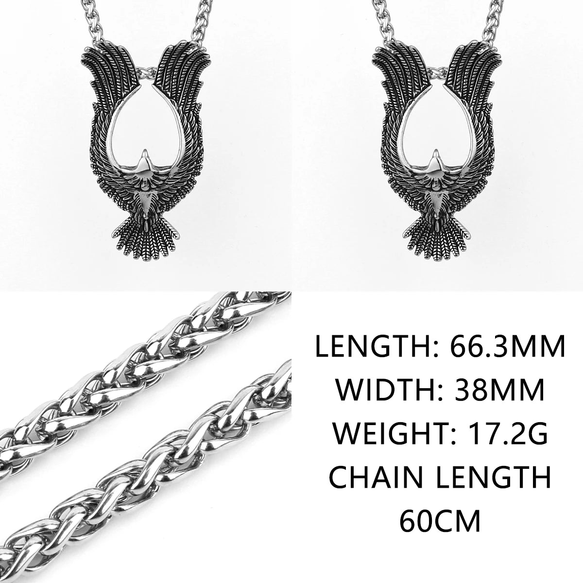 Retro High Quality Eagle Spread Wings Pendant Unisex Fashion Animal 316L Stainless Steel Pendant Jewelry Gift Wholesale