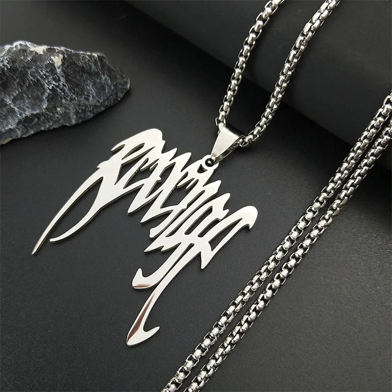 Spiked Choker Silver Pendant Necklace — Stainless Steel