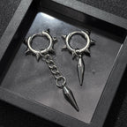Punk Gothic Spike Asymmetric Dangle Hoop Earrings