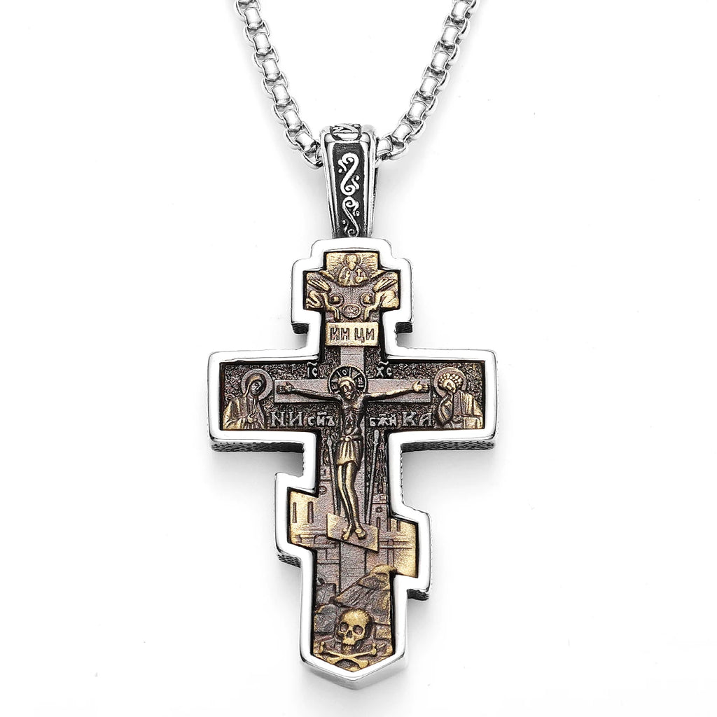 Jesus Cross Pendant Necklace — Stainless Steel