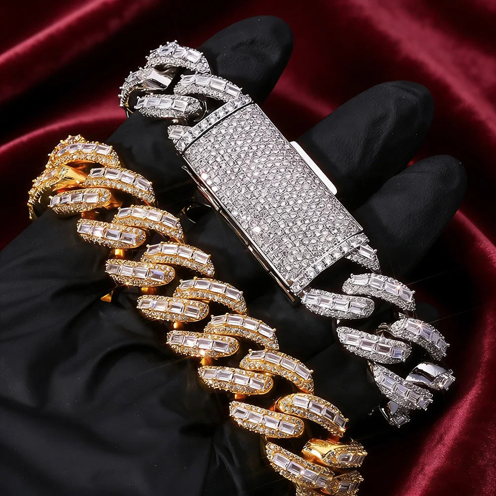 Iced Out Cuban Chain Stainless Steel 18MM 3-Row