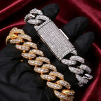 Iced Out Cuban Chain Stainless Steel 18MM 3-Row