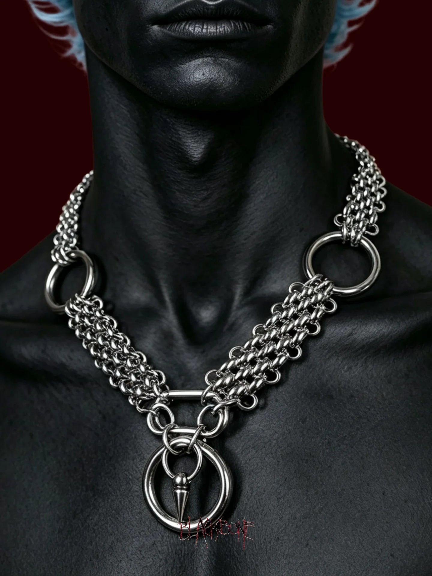 Personalized Punk Grunge Rock Spike Chain Cool Fashion Handmade Geometric Necklace Goth Y2k Charm Jewelry Hip Hop
