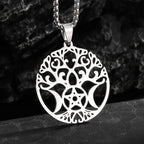 Sun Moon Star Trinity Pendant Necklace