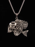 Skull Fish Steel Pendant European American Retro