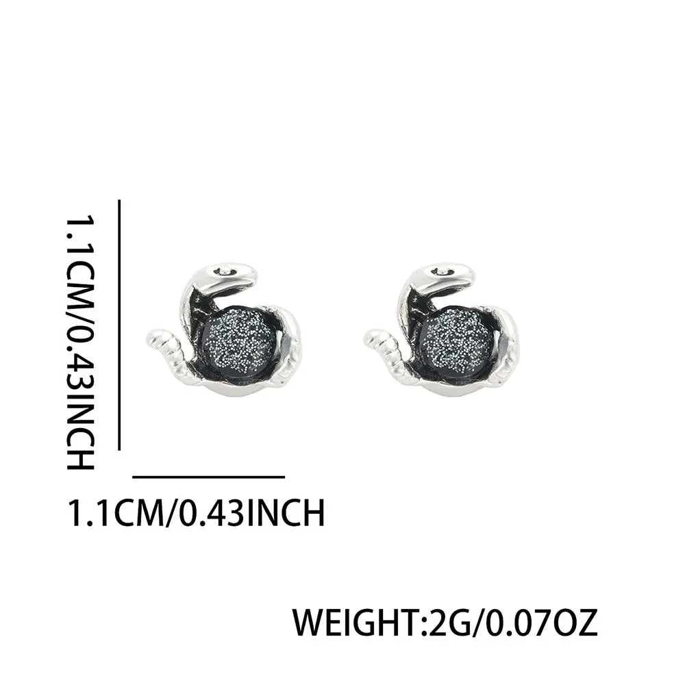 Vintage Silver Magnetic Stud Earrings Medusa